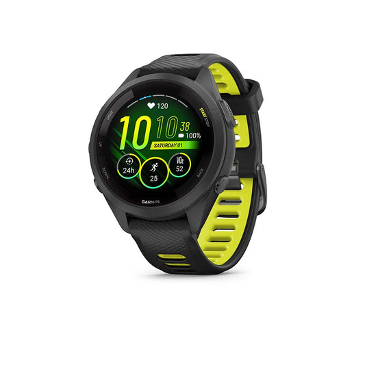 Garmin Forerunner 265S GPS Smartwatch - 42mm BLK Bezel Case BLK/Amp YLW Silicone Band-Goodwynn's