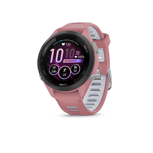 Garmin Forerunner 265S Music Watch Watch Color: Light Pink Wristband: Light Pink/Powder Grey - Silicone-Goodwynn's