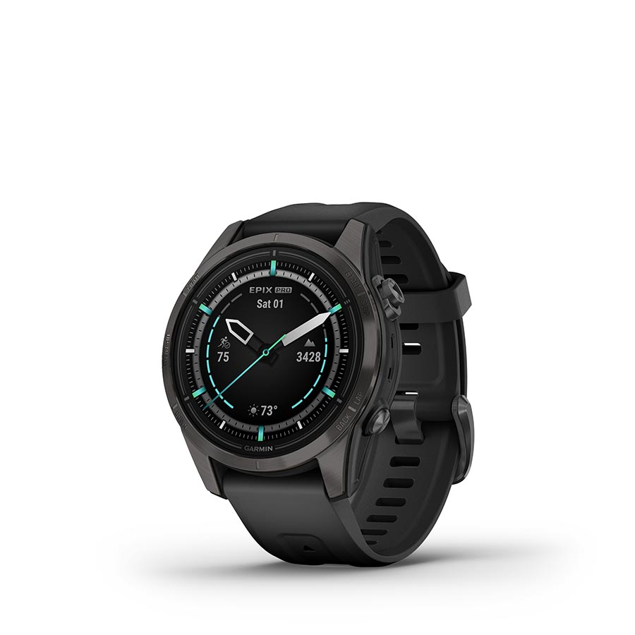 Garmin Epix Pro Sapphire Edition 42mm Watch Watch Color: Titanium Wristband: Black - Silicone-Goodwynn&#39;sGoodwynn&#39;s