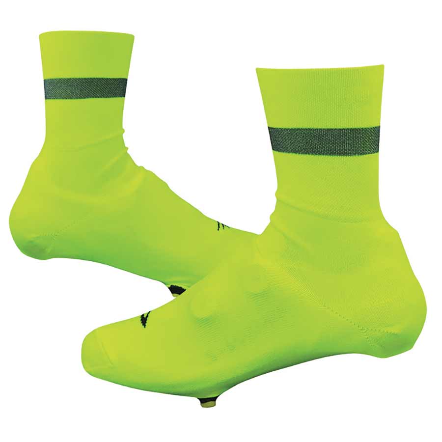 Defeet Slipstream D-Logo Reflective Shoe Covers - 4 inch Hi-Vis YLW/BLK Small/Medium