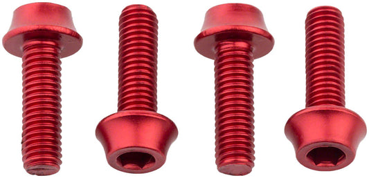 Wolf Tooth Water Bottle Cage Bolts - Set/4 Aluminum Red-Goodwynn's