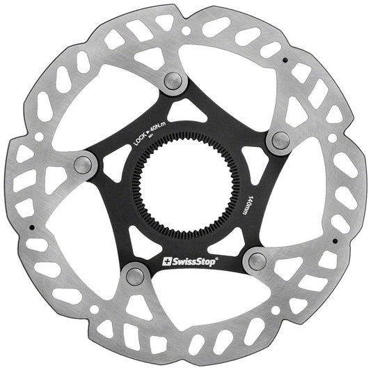 SwissStop Catalyst Pro Disc Rotor - 140mm CenterLock Silver/Black-Goodwynn's