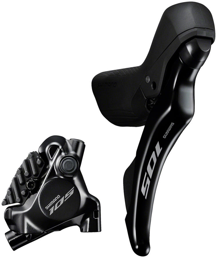 Shimano 105 105 ST-R7120-R Shift/Brake Lever BR-R7170 Hydraulic Disc Brake Caliper - Right/Rear 12-Speed Flat Mount BLK