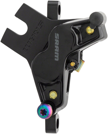 SRAM G2 Ultimate Disc Brake Caliper Assembly - Post Mount Gloss BLK Rainbow Hardware A2