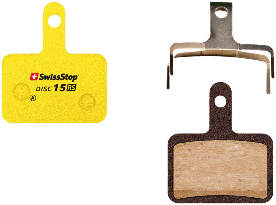 SwissStop Disc 15 RS Disc Brake Pads Shape: Shimano B-Type Organic Pair Deore BR-MT410/M575/M525 Alivio Acera Altius