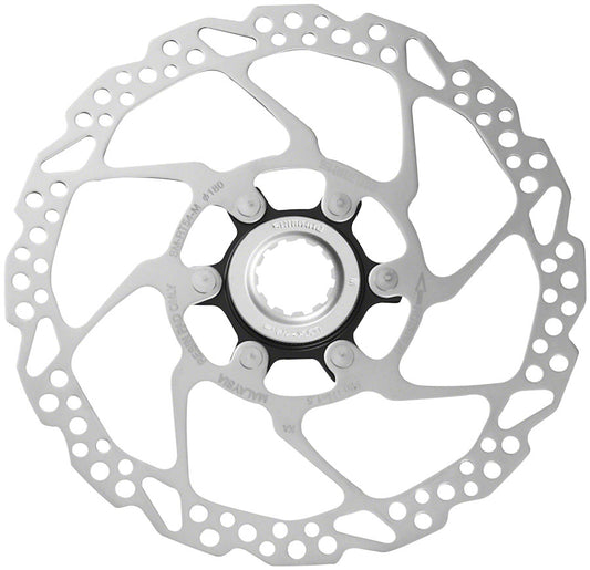 Shimano Deore SM-RT54-M Disc Brake Rotor - 180mm Center Lock For Resin Pads Only External Lockring Silver-Goodwynn's