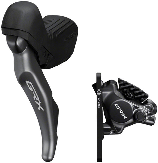 Shimano GRX ST-RX820 Shift/Brake Lever BR-RX820 Hydraulic Disc Brake Caliper - Left/Front 2x Flat Mount Caliper BLK-Goodwynn's