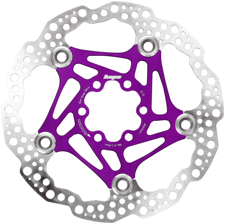 Hope Floating Disc Brake Rotor - 160mm 6-Bolt Purple-Goodwynn&#39;sGoodwynn&#39;s