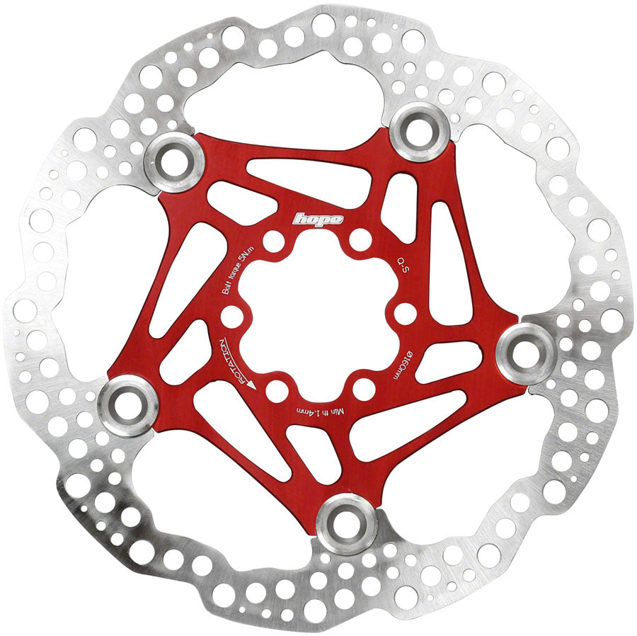 Hope Floating Disc Brake Rotor - 160mm 6-Bolt Red