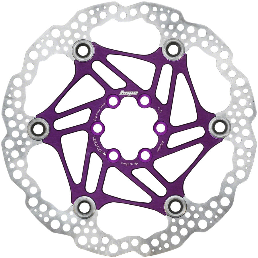 Hope Floating Disc Brake Rotor - 180mm 6-Bolt Purple-Goodwynn&#39;sGoodwynn&#39;s