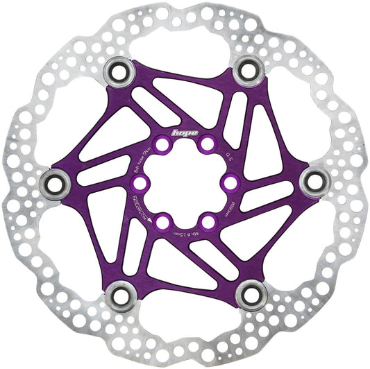 Hope Floating Disc Brake Rotor - 180mm 6-Bolt Purple-Goodwynn's