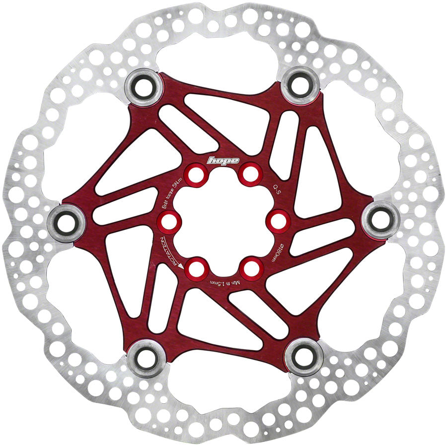 Hope Floating Disc Brake Rotor - 180mm 6-Bolt Red-Goodwynn&#39;sGoodwynn&#39;s