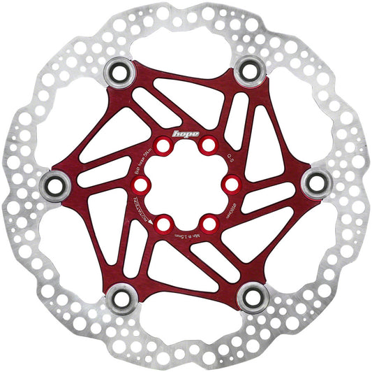 Hope Floating Disc Brake Rotor - 180mm 6-Bolt Red-Goodwynn's