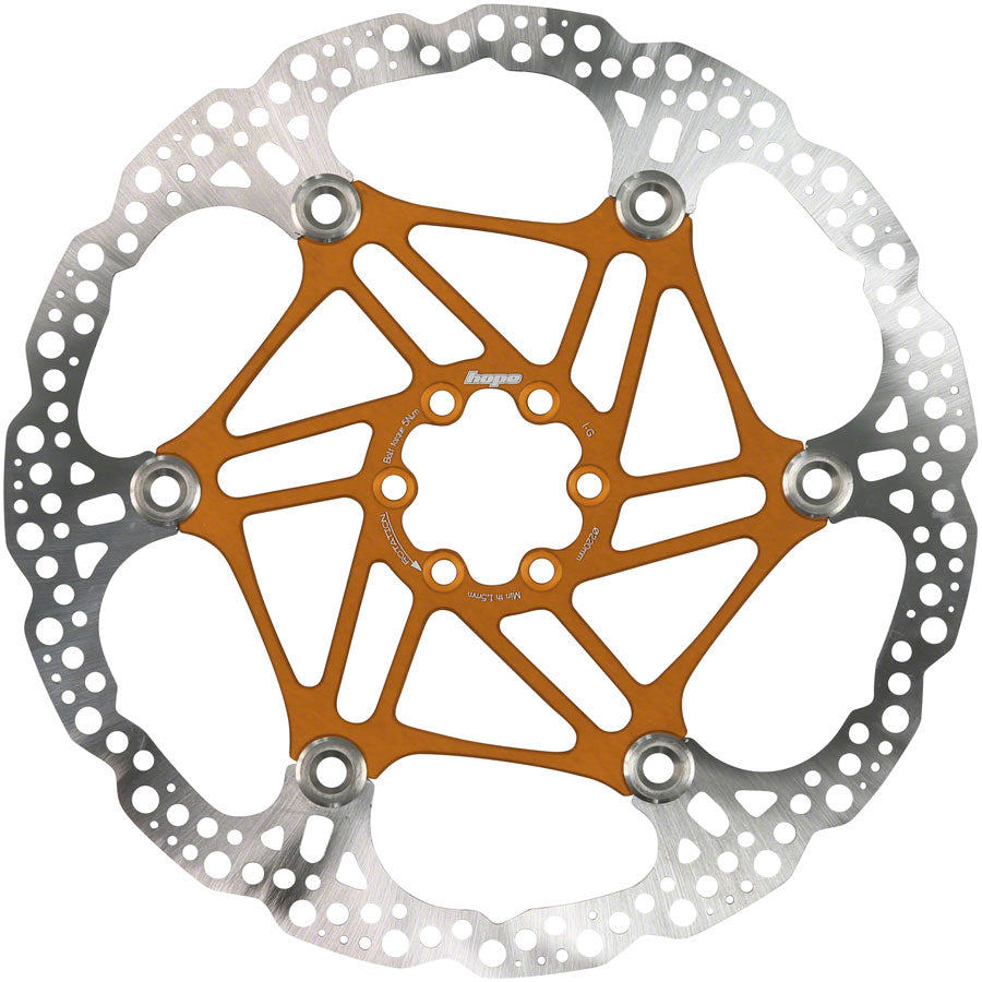 Hope Floating Disc Brake Rotor - 220mm 6-Bolt Orange