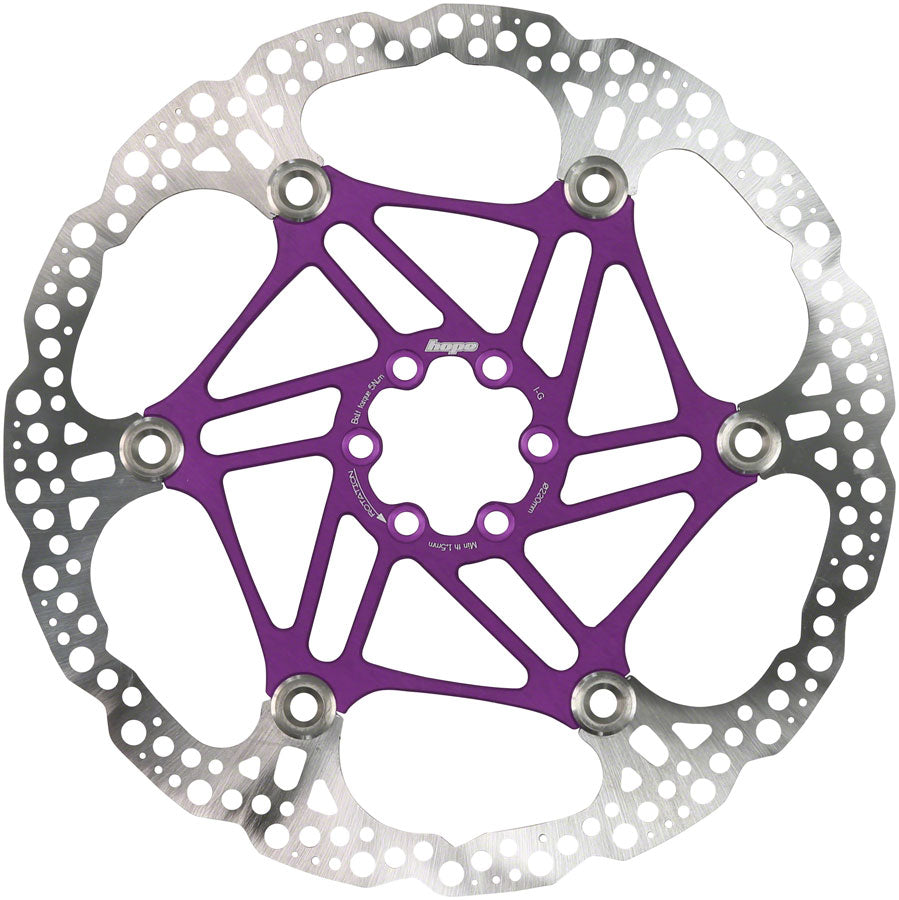 Hope Floating Disc Brake Rotor - 220mm 6-Bolt Purple