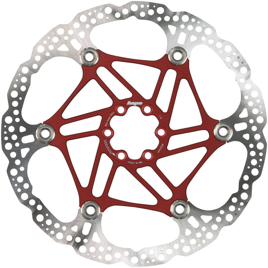 Hope Floating Disc Brake Rotor - 220mm 6-Bolt Red-Goodwynn's