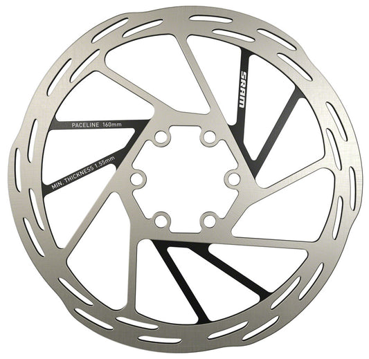 SRAM Paceline Disc Brake Rotor - 160mm 6-Bolt Silver/Black-Goodwynn's