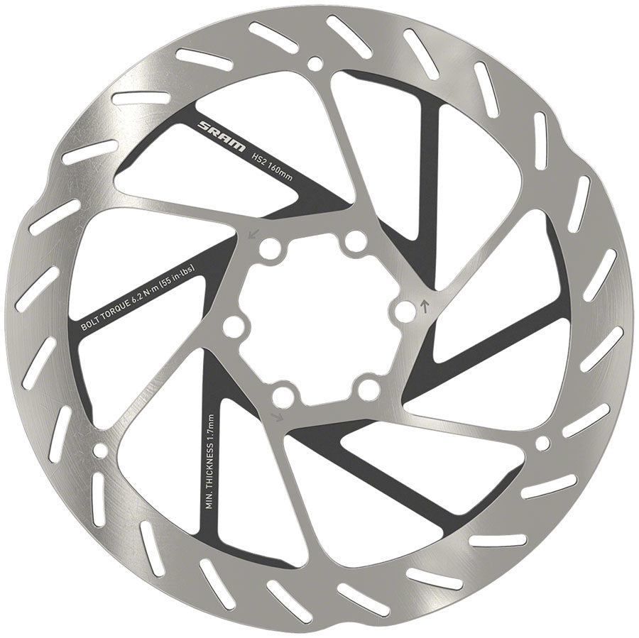 SRAM HS2 Disc Brake Rotor - 160mm 6-Bolt Rounded Silver/Black-Goodwynn&#39;sGoodwynn&#39;s