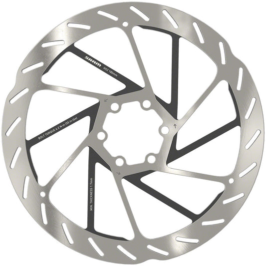 SRAM HS2 Disc Brake Rotor - 180mm 6-Bolt Rounded Silver/Black-Goodwynn's