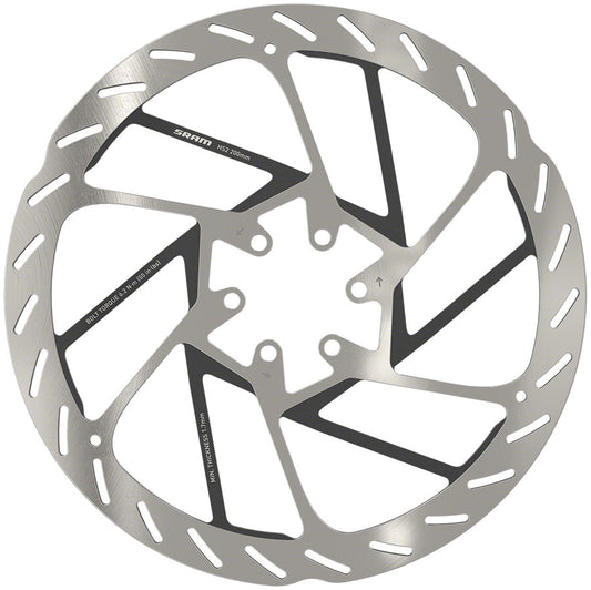 SRAM HS2 Disc Brake Rotor - 200mm 6-Bolt Rounded Silver/Black-Goodwynn's