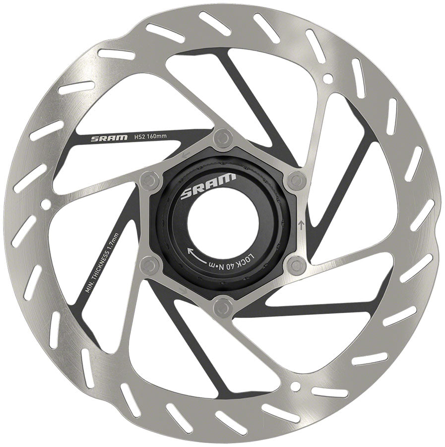 SRAM HS2 Disc Brake Rotor - 160mm Center Lock Rounded Silver/Black-Goodwynn&#39;sGoodwynn&#39;s