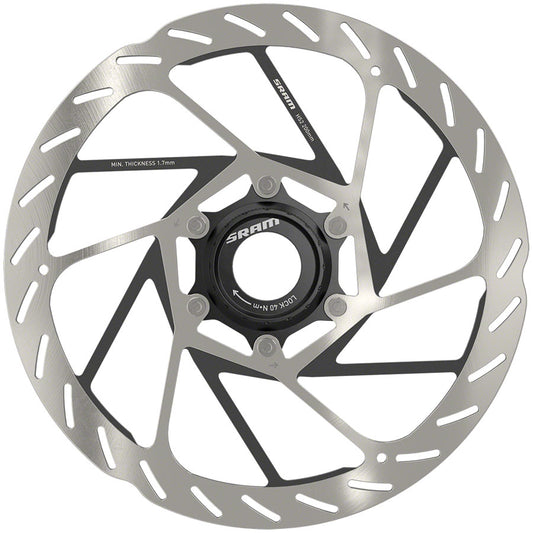 SRAM HS2 Disc Brake Rotor - 200mm Center Lock Rounded Silver/Black-Goodwynn's