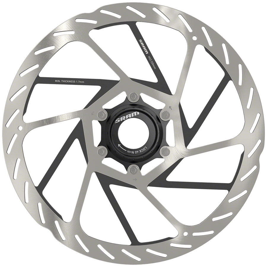 SRAM HS2 Disc Brake Rotor - 220mm Center Lock Rounded Silver/Black-Goodwynn&#39;sGoodwynn&#39;s