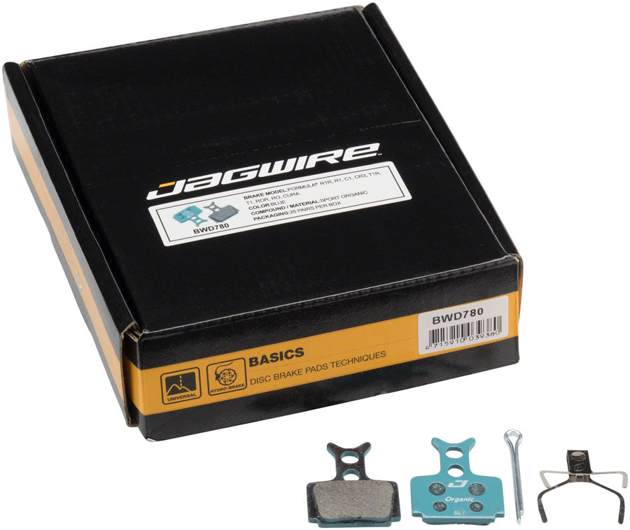 Jagwire Sport Organic Disc Brake Pads - For Formula C1 CR3 Cura Mega R1/R1R RO/ROR RX T1 Bulk Box of 25