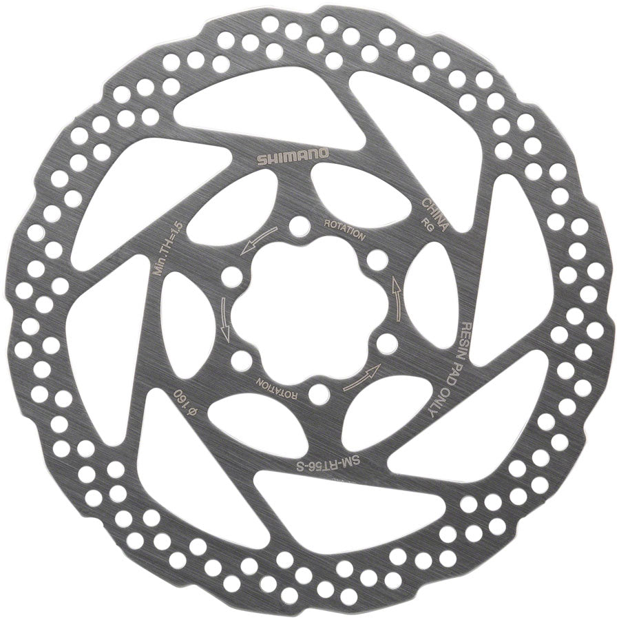 Shimano Deore SM-RT56-S Disc Brake Rotor - 160mm 6-Bolt For Resin Pads Only Silver-Goodwynn&#39;sGoodwynn&#39;s