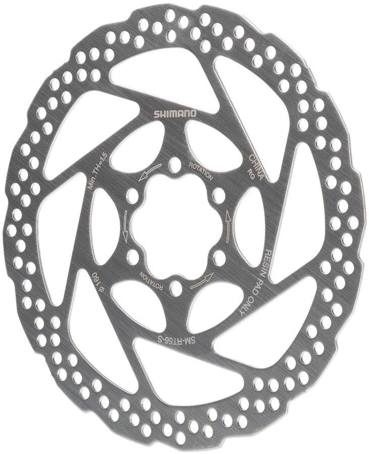 Shimano Deore SM-RT56-S Disc Brake Rotor - 160mm 6-Bolt For Resin Pads Only Silver-Goodwynn&#39;sGoodwynn&#39;s