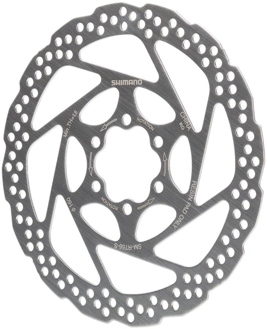 Shimano Deore SM-RT56-S Disc Brake Rotor - 160mm 6-Bolt For Resin Pads Only Silver-Goodwynn's