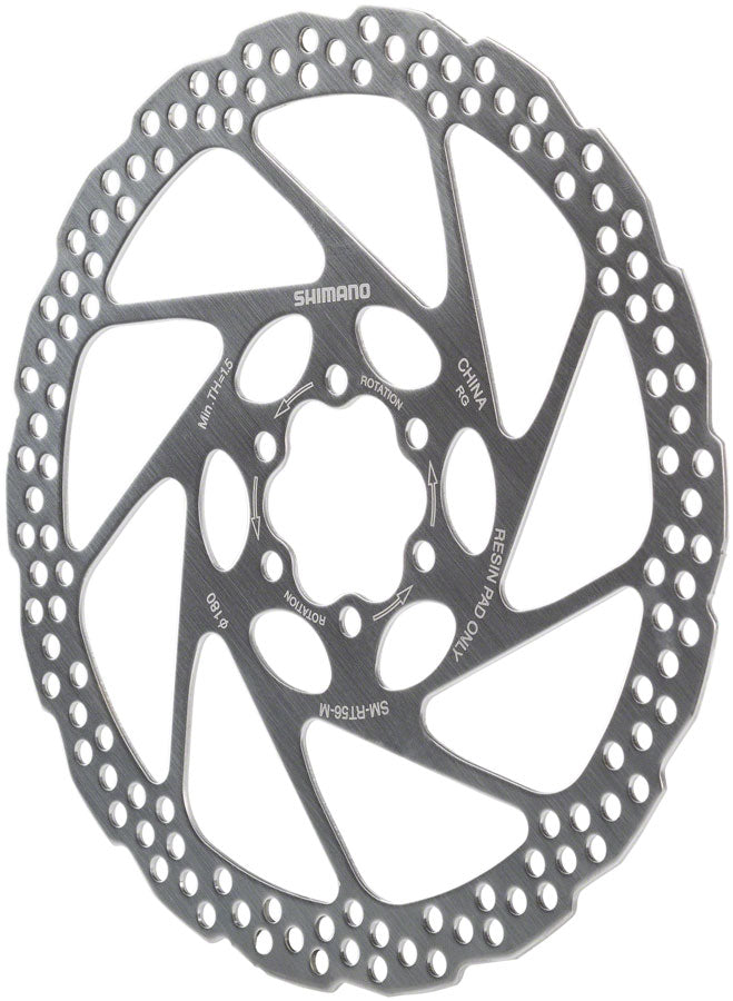 Shimano Deore SM-RT56-M Disc Brake Rotor - 180mm 6-Bolt For Resin Pads Only Silver-Goodwynn&#39;sGoodwynn&#39;s