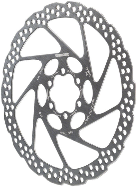 Shimano Deore SM-RT56-M Disc Brake Rotor - 180mm 6-Bolt For Resin Pads Only Silver-Goodwynn's