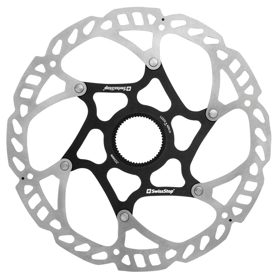 SwissStop Catalyst Pro Disc Brake Rotor - 203mm Center-Lock Silver/Black-Goodwynn&#39;sGoodwynn&#39;s