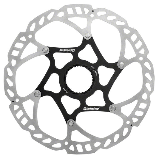 SwissStop Catalyst Pro Disc Brake Rotor - 203mm Center-Lock Silver/Black-Goodwynn's