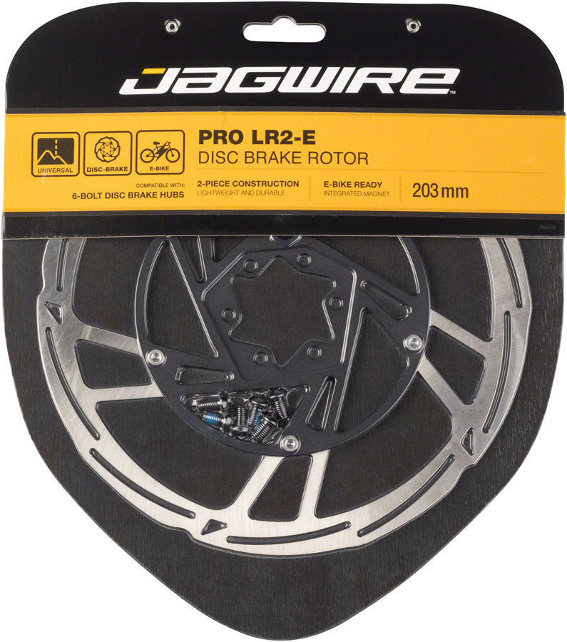 Jagwire Pro LR2-E Ebike Disc Brake Rotor Magnet - 203mm 6-Bolt Silver/BLK-Goodwynn&#39;sGoodwynn&#39;s