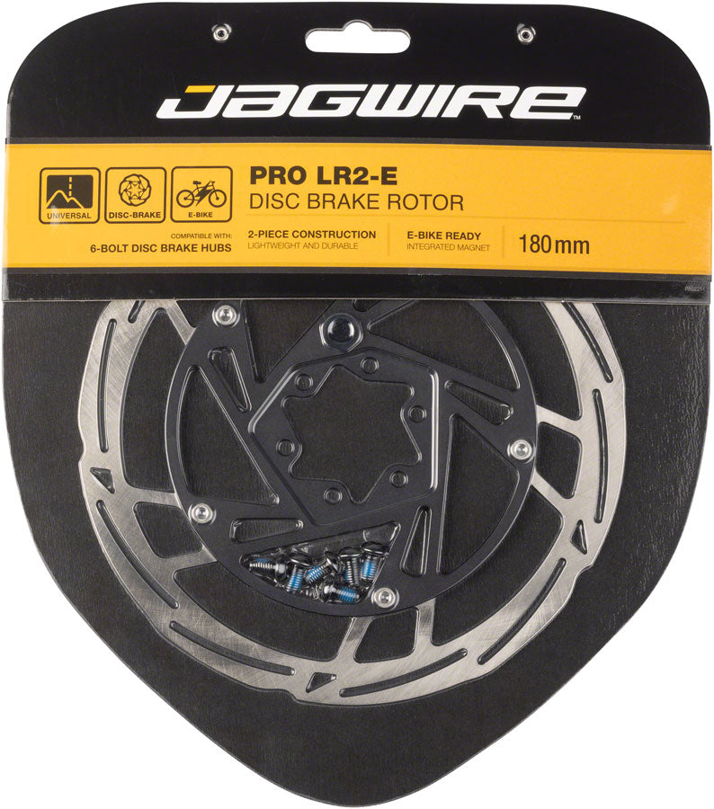 Jagwire Pro LR2-E Ebike Disc Brake Rotor Magnet - 180mm 6-Bolt Silver/BLK-Goodwynn&#39;sGoodwynn&#39;s