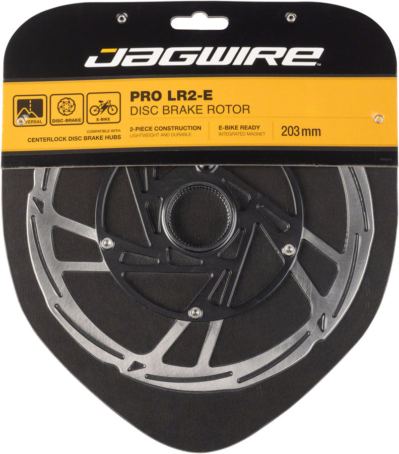 Jagwire Pro LR2-E Ebike Disc Brake Rotor Magnet - 203mm Center Lock Silver/BLK