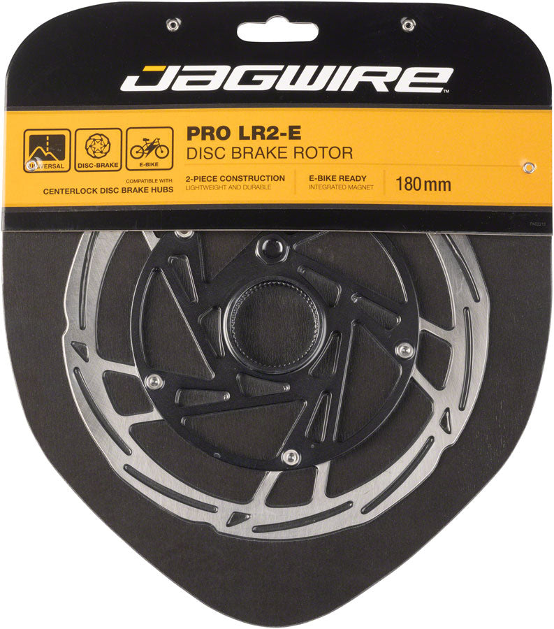 Jagwire Pro LR2-E Ebike Disc Brake Rotor Magnet - 180mm Center Lock Silver/BLK