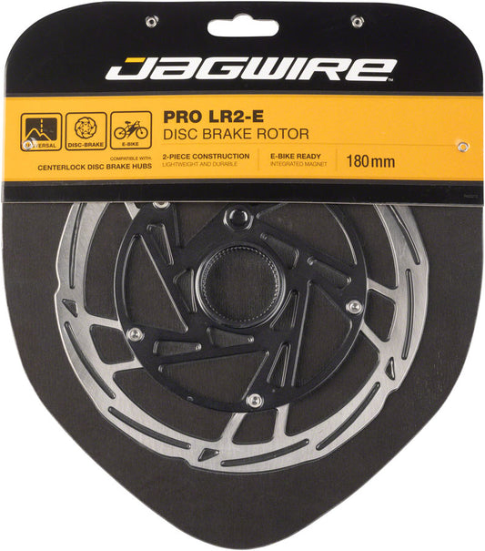 Jagwire Pro LR2-E Ebike Disc Brake Rotor Magnet - 180mm Center Lock Silver/BLK-Goodwynn's