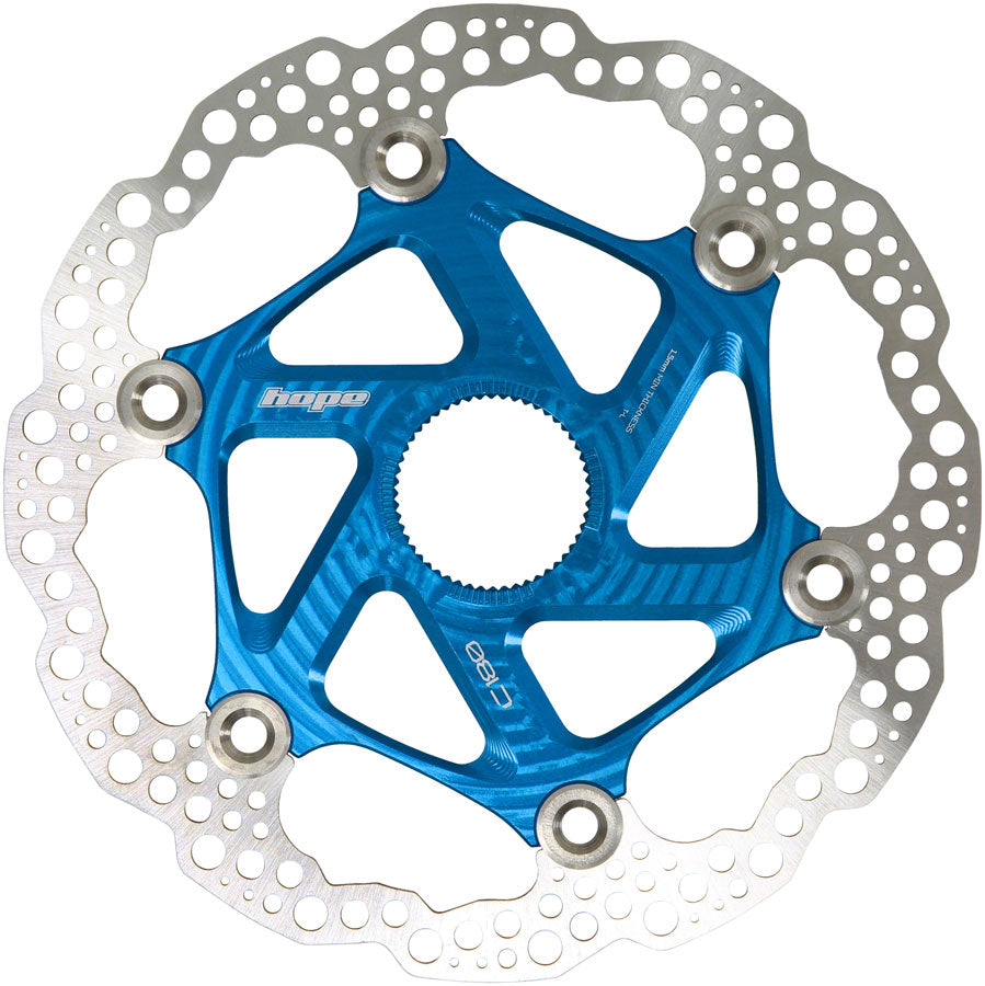 Hope MTB Floating Centre-Lock Disc Brake Rotor - 180mm Center-Lock Blue-Goodwynn&#39;sGoodwynn&#39;s