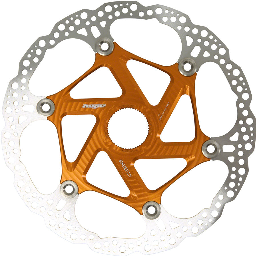 Hope MTB Floating Centre-Lock Disc Brake Rotor - 220mm Center-Lock Orange-Goodwynn&#39;sGoodwynn&#39;s