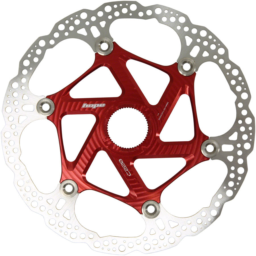 Hope MTB Floating Centre-Lock Disc Brake Rotor - 220mm Center-Lock Red-Goodwynn&#39;sGoodwynn&#39;s