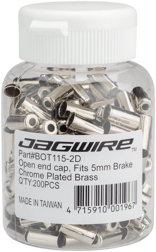 Jagwire 5mm Open Pre-Crimped End Caps Bottle of 200 Chome Plated-Goodwynn's