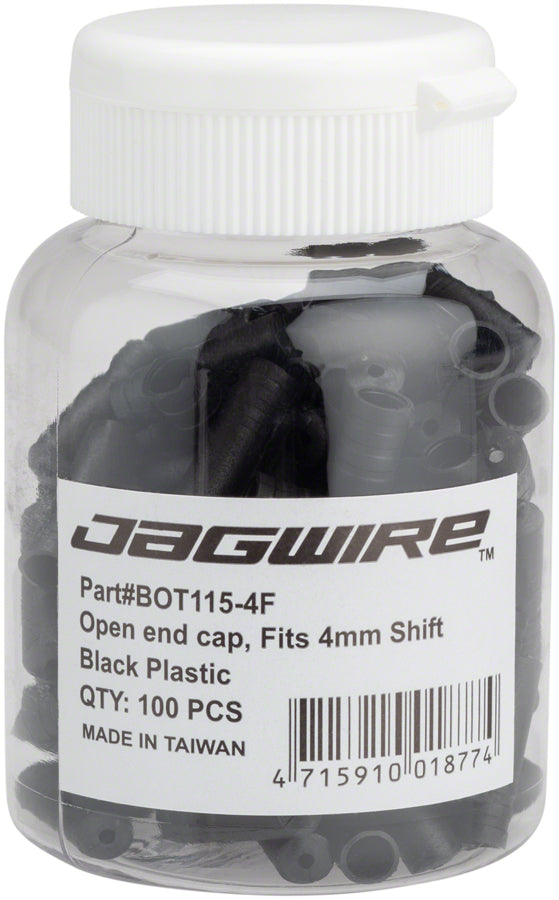 Jagwire 4mm Open Nylon End Caps Bottle of 100 Black-Goodwynn&#39;sGoodwynn&#39;s