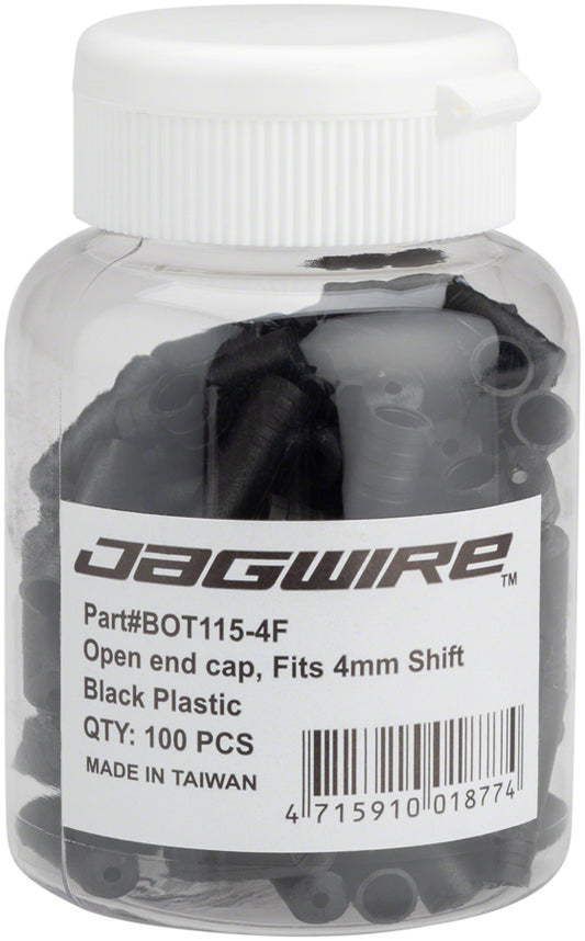 Jagwire 4mm Open Nylon End Caps Bottle of 100 Black-Goodwynn's