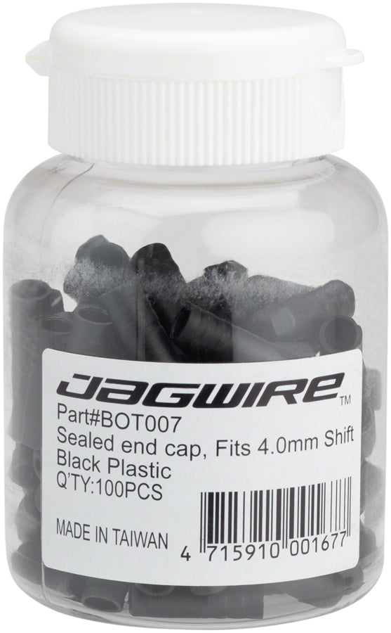 Jagwire 4mm Sealed Nylon End Caps Bottle of 100 Black-Goodwynn&#39;sGoodwynn&#39;s