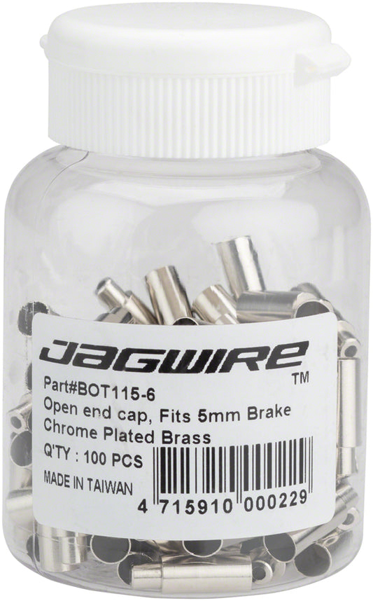 Jagwire 5mm to 4mm Step Down Open End Caps Bottle of 100 Chrome Plated-Goodwynn's