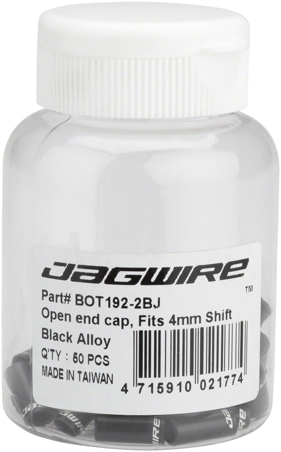 Jagwire 4mm Sealed Alloy End Caps Bottle of 50 Black-Goodwynn&#39;sGoodwynn&#39;s