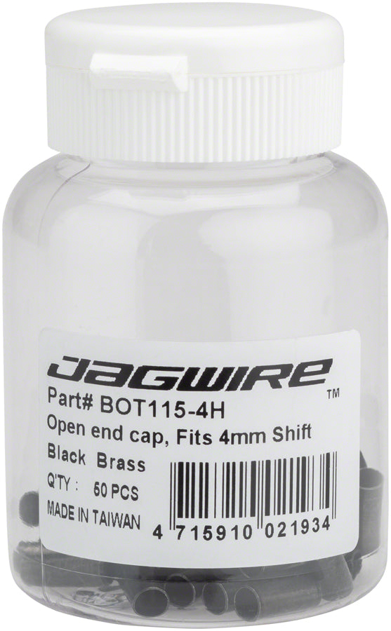 Jagwire 4mm Open Brass End Cap Bottle of 50 Black-Goodwynn&#39;sGoodwynn&#39;s